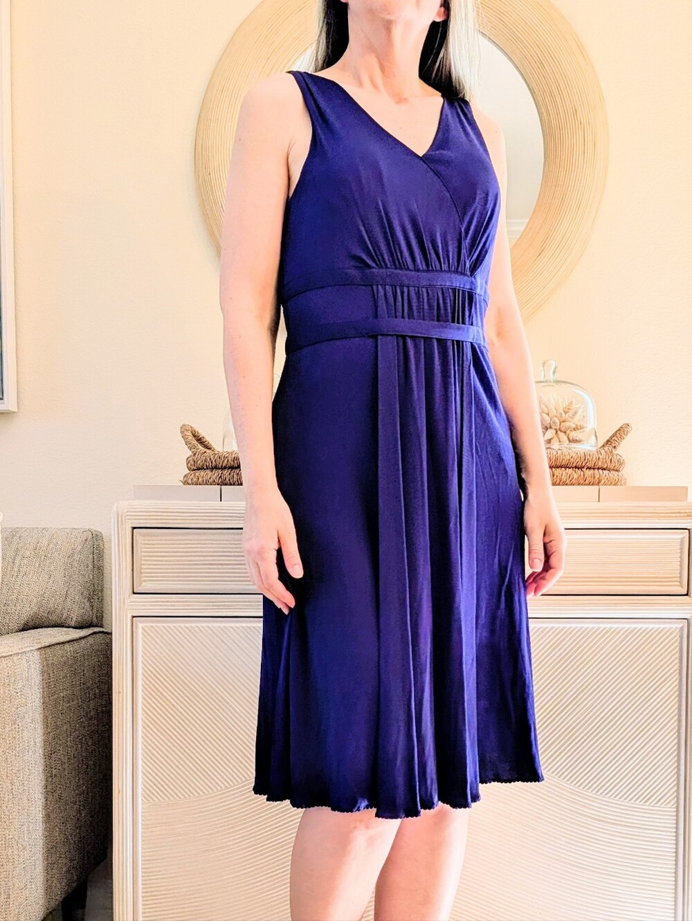 MOSCHINO purpley blue silk jersey dress M